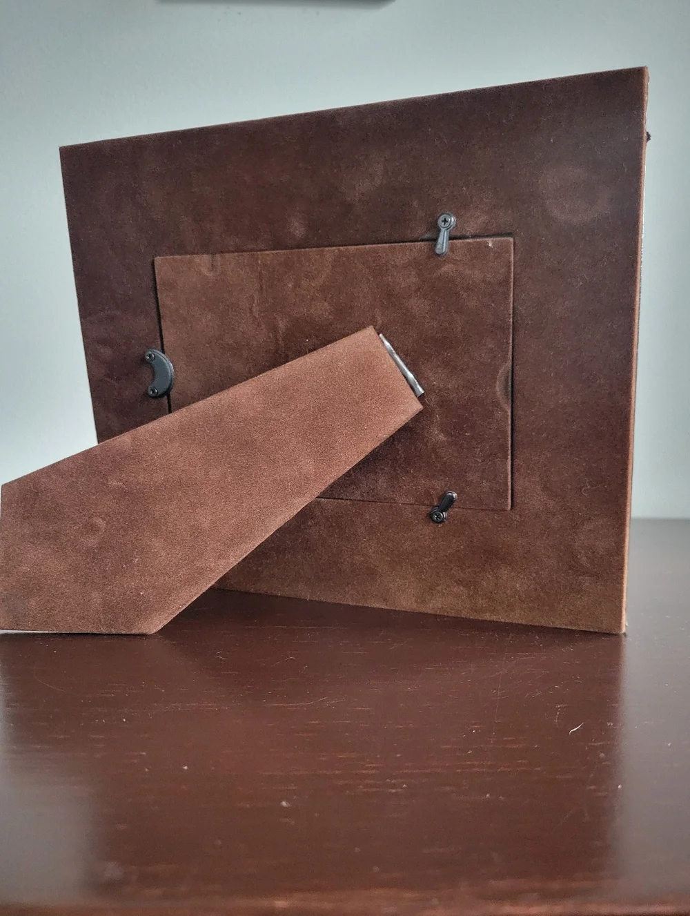 Faux Leather Chocolate Brown Photo Frame, 8